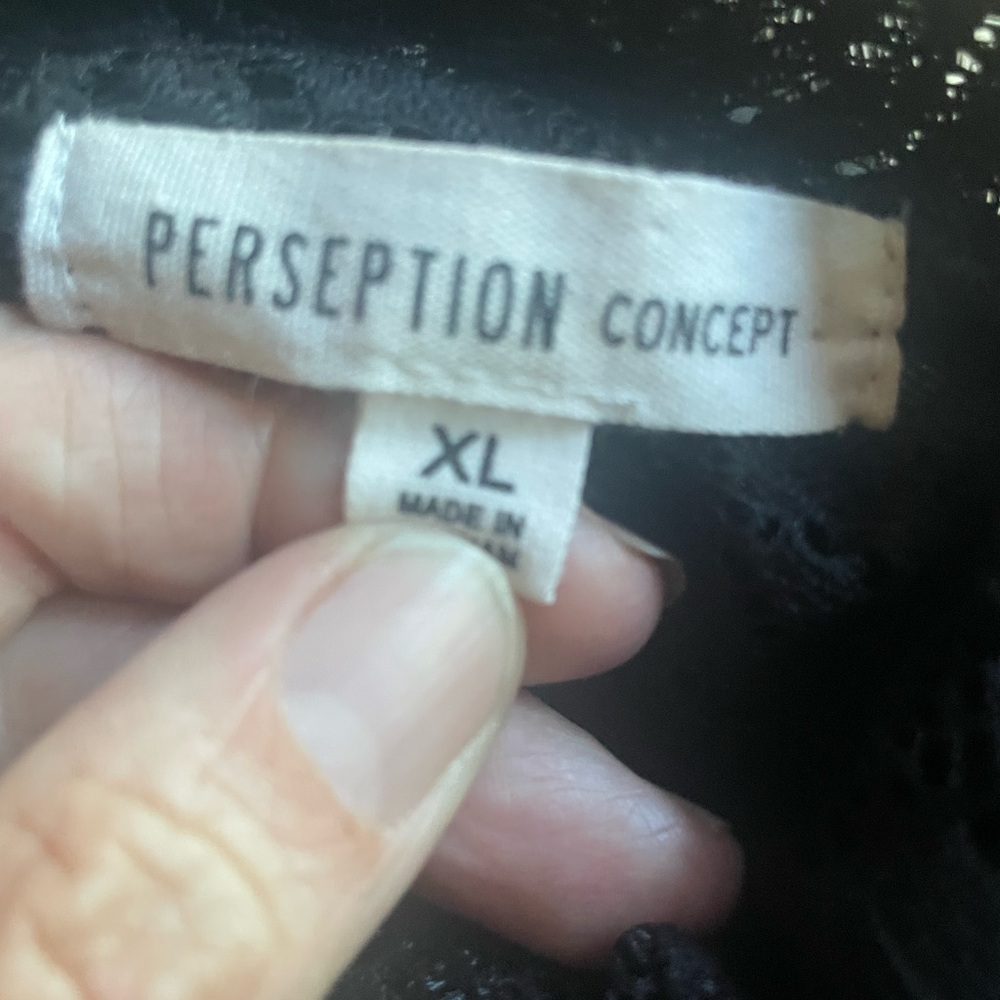 Perseption Concept Lace Overlay Blouse - Picture 6 of 7